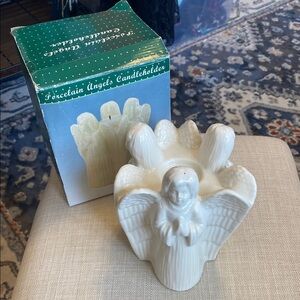 Leeber Vintage Porcelain Angels Candleholder